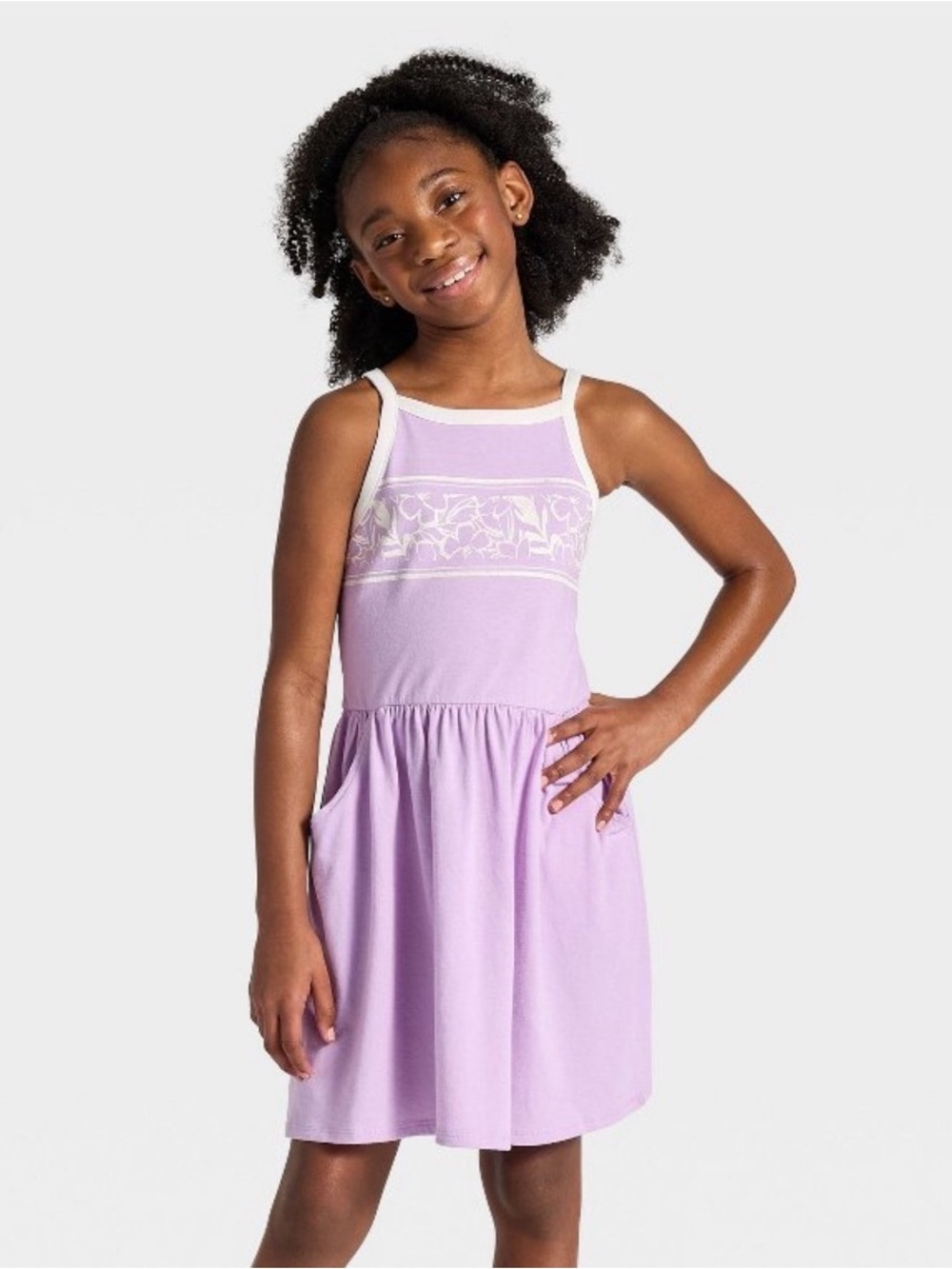 Cat & Jack Lavender Sundress with White Trim